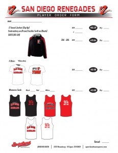 Player Number Form (Renegades) 2012 #2