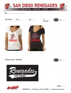 Player Number Form (Renegades) 2012 #4